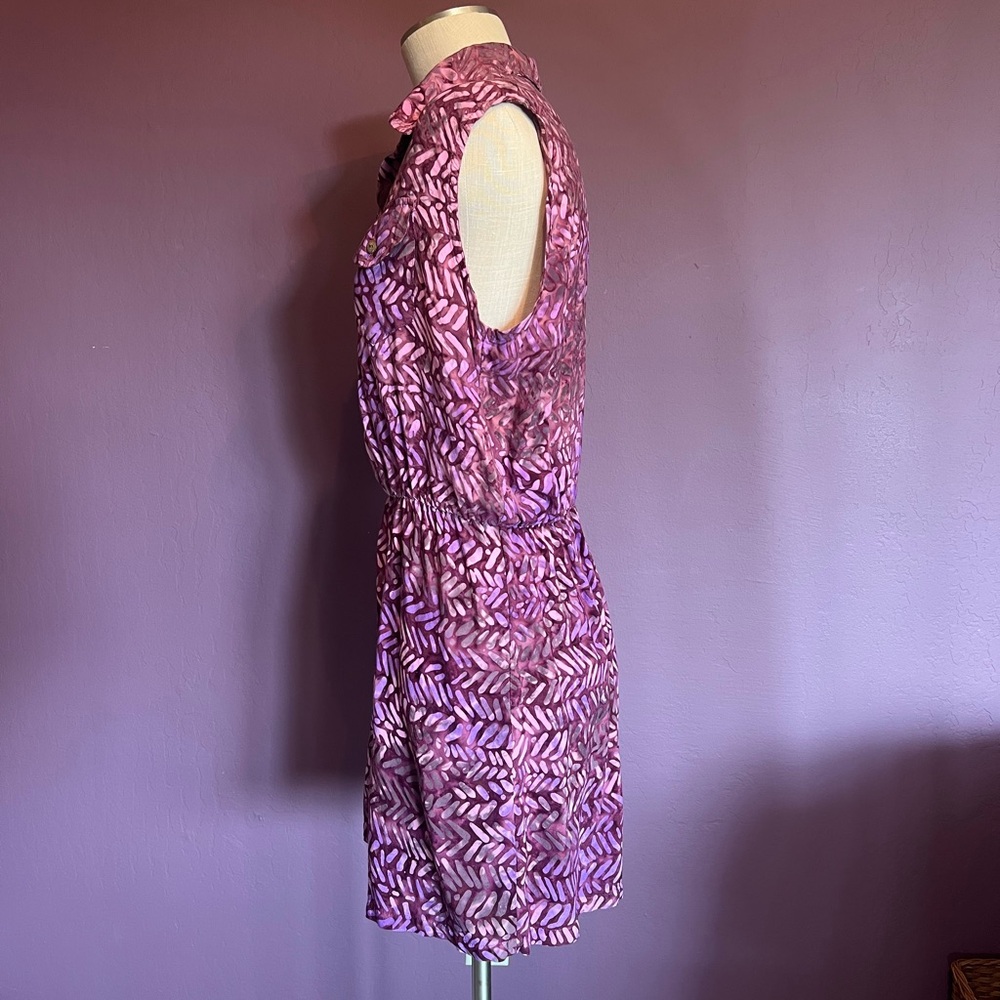 💜Batik Sleeveless Mini Dress in Purple by Hand Kreation - Picture 3 of 4